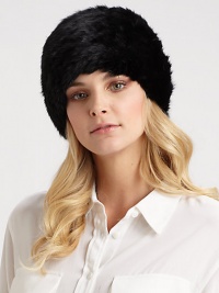 Warm textile knit rabbit fur is elasticized for a perfect fit.Dyed rabbit furOne size fits mostSpecialist dry cleanImportedFur origin: China Warm textile knit rabbit fur is elasticized for a perfect fit.Dyed rabbit furOne size fits mostSpecialist dry cleanImportedFur origin: China