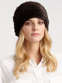 EXCLUSIVELY SAKS. Warm textile knit rabbit fur is elasticized for a perfect fit. One size fits most Specialist dry clean Imported Fur origin: China EXCLUSIVELY SAKS. Warm textile knit rabbit fur is elasticized for a perfect fit. One size fits most Specialist dry clean Imported Fur origin: China