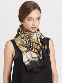 A glitzy jewel print adorns this lightweight modal wrap with fringe trim.90% modal/ 10% cashmere55 X 55Dry cleanMade in Italy A glitzy jewel print adorns this lightweight modal wrap with fringe trim.90% modal/ 10% cashmere55 X 55Dry cleanMade in Italy