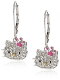 Hello Kitty Sweet Statement Princess Sterling-Silver Earrings