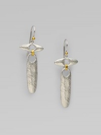A unique design with tribal appeal in sleek sterling silver and radiant 24k gold. Sterling silver24k goldLength, about 2 Hook backImported A unique design with tribal appeal in sleek sterling silver and radiant 24k gold. Sterling silver24k goldLength, about 2 Hook backImported