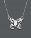 The perfect gift for your favorite flower child. Giani Bernini's delicate butterfly pendant features an intricate cut-out design in polished sterling silver. Approximate length: 18 inches. Approximate drop: 3/4 inch.