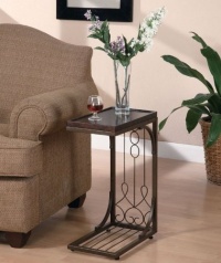 Coaster 900280 Snack Table with Burnished Copper Base, Brown Coaster 900280 Snack Table with Burnished Copper Base, Brown