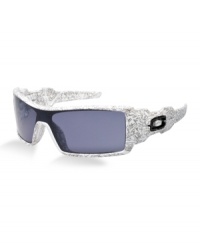 Rugged and ready for battle are these Oil Rig sunglasses by Oakley. The unique curve on the patterned frame allows medium-size faces to get a precise fit that doesn't stick out at the sides. The sculpturally integrated hinges are engineered with dual-cam action and the linear ear stems provide a comfortably secure grip. Rugged and ready for battle are these Oil Rig sunglasses by Oakley. The unique curve on the patterned frame allows medium-size faces to get a precise fit that doesn't stick out at the sides. The sculpturally integrated hinges are engineered with dual-cam action and the linear ear stems provide a comfortably secure grip.