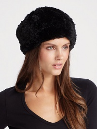 Plush, rabbit fur knit is the perfect way to keep your head warm in style. One size fits most 100% dyed rabbit fur Dry clean by fur specialist Imported Fur origin: China Plush, rabbit fur knit is the perfect way to keep your head warm in style. One size fits most 100% dyed rabbit fur Dry clean by fur specialist Imported Fur origin: China