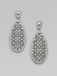 EXCLUSIVELY AT SAKS. A single drop of delicate lacework with crystal detailing.Crystal Rhodium plated Length, about 2 Width, about ¾ Post backs Imported EXCLUSIVELY AT SAKS. A single drop of delicate lacework with crystal detailing.Crystal Rhodium plated Length, about 2 Width, about ¾ Post backs Imported