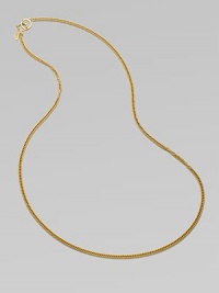 A classic look crafted in goldplated pewter makes a perfect fit for a favorite charm. The mini-toggle clasp is accented with sparkling Swarovski crystals. Toggle closure Goldplated pewter Swarovski crystals 36 long Made in USA A classic look crafted in goldplated pewter makes a perfect fit for a favorite charm. The mini-toggle clasp is accented with sparkling Swarovski crystals. Toggle closure Goldplated pewter Swarovski crystals 36 long Made in USA