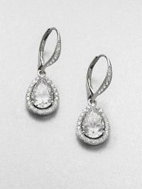 EXCLUSIVELY AT SAKS. An elegant and dazzling piece featuring a framed teardrop design. Cubic zirconiaCrystalsSterling silverDrop, about .5Lever backImported 