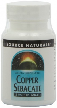 Source Naturals Copper Sebacate 22mg, 120 Tablets Source Naturals Copper Sebacate 22mg, 120 Tablets