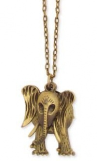 ZAD Fun 3-Piece Antiqued Elephant Charm Necklace Antique Gold Chain - Turn Charm Around to See his Cute Tail ZAD Fun 3-Piece Antiqued Elephant Charm Necklace Antique Gold Chain - Turn Charm Around to See his Cute Tail