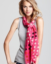 Get your dots in a row with Echo's lively wool wrap, a perfectly oversized piece for chilly days and nights. Get your dots in a row with Echo's lively wool wrap, a perfectly oversized piece for chilly days and nights.