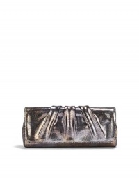 THE LOOKSnakeskin-embossed Italian calfskin with metallic touchesElongated rectangular shapePleated flapMagnetic flap closureOne inside zip pocketInside logo detailIncludes signature dust bagTHE MEASUREMENT11W X 5H X 1½DTHE MATERIALItalian calfskinStriped jacquard liningORIGINMade in USA THE LOOKSnakeskin-embossed Italian calfskin with metallic touchesElongated rectangular shapePleated flapMagnetic flap closureOne inside zip pocketInside logo detailIncludes signature dust bagTHE MEASUREMENT11W X 5H X 1½DTHE MATERIALItalian calfskinStriped jacquard liningORIGINMade in USA