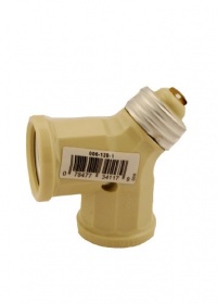 Leviton 128-I 15-Amp 660-Watt Twin Light-Socket Adapter, Ivory Leviton 128-I 15-Amp 660-Watt Twin Light-Socket Adapter, Ivory