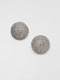 From the Social Graces Collection. A modern and sparkling design with pavé stones set in a classic button shape. Glass stonesWhite metalSize, about .6Surgical steel post backImported From the Social Graces Collection. A modern and sparkling design with pavé stones set in a classic button shape. Glass stonesWhite metalSize, about .6Surgical steel post backImported