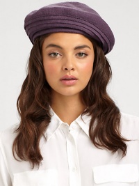 A slouchy, layered-look beret is crafted in softly spun wool with adjustable inner band for a snug fit.WoolAdjustable inner bandPindot linedHand washImported