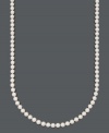 Stately polish. Belle de Mer's eternally elegant necklace highlights grade A+, cultured freshwater pearls (7-1/2-8 mm) and a 14k gold clasp. Approximate length: 30 inches.