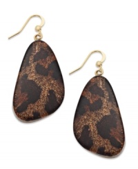 Who doesn't love a little leopard? Add a dose of fabulous to your look with these gorgeous Style&co. earrings that feature glittering leopard print plastic beads and mixed metal gold tone accents. Approximate drop: 1-5/8 inches. Who doesn't love a little leopard? Add a dose of fabulous to your look with these gorgeous Style&co. earrings that feature glittering leopard print plastic beads and mixed metal gold tone accents. Approximate drop: 1-5/8 inches.