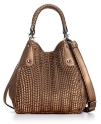 Dream weaver. This spacious satchel from Big Buddha is the ultimate accessory of the season. Featuring an eye-catching woven pattern with stud accents, it's pocket-lined interior keeps you organized anywhere. Dream weaver. This spacious satchel from Big Buddha is the ultimate accessory of the season. Featuring an eye-catching woven pattern with stud accents, it's pocket-lined interior keeps you organized anywhere.