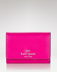 kate spade new york's petite leather wallet is a city-sleek purse companion. Slip it inside a structured tote to keep the urban essentials at an arm's length. kate spade new york's petite leather wallet is a city-sleek purse companion. Slip it inside a structured tote to keep the urban essentials at an arm's length.