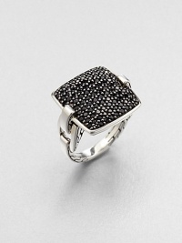 From the Classic Chain Collection. This nature-inspired style from a socially and environmentally responsible brand features pavé black sapphires set in sterling silver with a detailed shank. Black sapphiresSterling silverWidth, about .7Imported From the Classic Chain Collection. This nature-inspired style from a socially and environmentally responsible brand features pavé black sapphires set in sterling silver with a detailed shank. Black sapphiresSterling silverWidth, about .7Imported