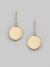 From the Chic & Shine Collection. 18K yellow gold in a polished finish with a single diamond accent.Diamond, 0.4 tcw 18K yellow gold Length, about ½ French hooks Made in Italy From the Chic & Shine Collection. 18K yellow gold in a polished finish with a single diamond accent.Diamond, 0.4 tcw 18K yellow gold Length, about ½ French hooks Made in Italy