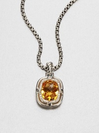 From the Labyrinth Collection. A stunning, faceted citrine stone surrounded by sparkling diamonds set in sleek sterling silver on an iconic cable bale. CitrineDiamonds, .19 tcwSterling silverSize, about .55Fixed baleImported Please note: Chain sold separately. From the Labyrinth Collection. A stunning, faceted citrine stone surrounded by sparkling diamonds set in sleek sterling silver on an iconic cable bale. CitrineDiamonds, .19 tcwSterling silverSize, about .55Fixed baleImported Please note: Chain sold separately.