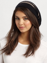 EXCLUSIVELY AT SAKS. A striped wool-blend hat with a hint of shimmer.Polyester/nylon/wool/angoraImported