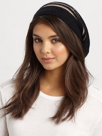 EXCLUSIVELY AT SAKS. A striped wool-blend hat with a hint of shimmer.Polyester/nylon/wool/angoraImported EXCLUSIVELY AT SAKS. A striped wool-blend hat with a hint of shimmer.Polyester/nylon/wool/angoraImported