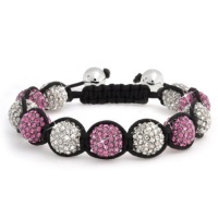 Bling Jewelry Shamballa Inspired Bracelet Fuchsia Pink Crystal Beads 12mm Bling Jewelry Shamballa Inspired Bracelet Fuchsia Pink Crystal Beads 12mm
