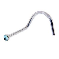 Aqua Gem MICRO Nose Ring Twister Aqua Gem MICRO Nose Ring Twister