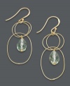 Add a little refreshment. Studio Silver's bubbly drop earrings feature overlapping links and shimmery green glass drops. Crafted in 18k gold over sterling silver. Approximate drop: 1-1/2 inches.