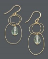 Add a little refreshment. Studio Silver's bubbly drop earrings feature overlapping links and shimmery green glass drops. Crafted in 18k gold over sterling silver. Approximate drop: 1-1/2 inches.