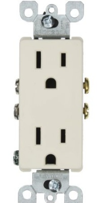 Leviton 5325-T 15 Amp, 125 Volt, Decora Duplex Receptacle, Residential Grade, Grounding, Light Almond Leviton 5325-T 15 Amp, 125 Volt, Decora Duplex Receptacle, Residential Grade, Grounding, Light Almond