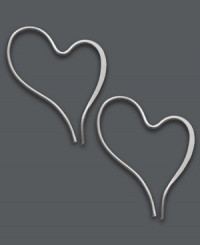 An artsy take on the traditional heart earring. This free-form wire design by Jody Coyote is crafted from sterling silver and adds a touch of romance to any look. Approximate drop: 1 inch. An artsy take on the traditional heart earring. This free-form wire design by Jody Coyote is crafted from sterling silver and adds a touch of romance to any look. Approximate drop: 1 inch.