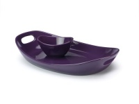 Rachael Ray Stoneware Chip n' Dip Serving Platter, 2-Piece, Purple Rachael Ray Stoneware Chip n' Dip Serving Platter, 2-Piece, Purple