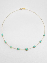 From the Rock Candy Collection. Bright faceted turquoise shapes, framed in gold, are stationed along a delicate chain.Turquoise18k yellow goldChain length, about 16-18 (adjustable)Lobster claspImported From the Rock Candy Collection. Bright faceted turquoise shapes, framed in gold, are stationed along a delicate chain.Turquoise18k yellow goldChain length, about 16-18 (adjustable)Lobster claspImported