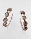 Four sparkling ovals of faceted smokey quartz in a setting of 18k gold and sterling silver with a glowing finish of 18k rose goldplating.Smokey quartz18k gold and sterling silver with 18k rose goldplatingLength, about 1.5Post backImported
