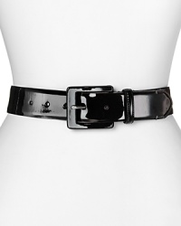 Sleek and shiny, this patent leather belt from Lauren Ralph Lauren lends glamour to any look. Sleek and shiny, this patent leather belt from Lauren Ralph Lauren lends glamour to any look.