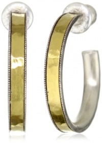 GURHAN Lancelot Dark and White Silver with Gold Hoop Earrings GURHAN Lancelot Dark and White Silver with Gold Hoop Earrings