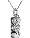 Sterling Silver I Love You More Two Charm Reversible Necklace, 18