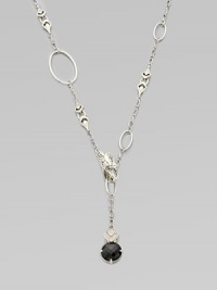 From the Naga Collection. Clasp the dragon head wherever you wish along this graceful open sautoir chain with a delicate drop of white sapphires and black chalcedony.White sapphireBlack chalcedonySterling silverLength, about 45Imported From the Naga Collection. Clasp the dragon head wherever you wish along this graceful open sautoir chain with a delicate drop of white sapphires and black chalcedony.White sapphireBlack chalcedonySterling silverLength, about 45Imported