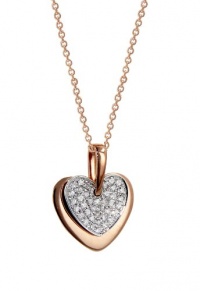 Effy Jewlery 14K Two Tone Gold Diamond Heart Pendant, .13 TCW