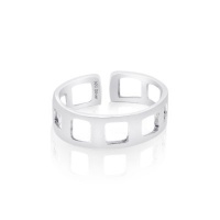 Sterling Silver Toe Ring Cut-off Square, One Size Fits All Sterling Silver Toe Ring Cut-off Square, One Size Fits All