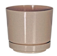 Dynamic Design SD0812SD Hi Gloss 8-Inch Poly Planter with Attached Saucer, Sand Dynamic Design SD0812SD Hi Gloss 8-Inch Poly Planter with Attached Saucer, Sand