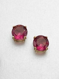 A chic and classic style with a faceted stone in a pronged setting, perfect for any occasion. Resin and epoxyGoldtoneSize, about .55Post backImported A chic and classic style with a faceted stone in a pronged setting, perfect for any occasion. Resin and epoxyGoldtoneSize, about .55Post backImported