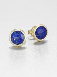 From the Jaipur Resort Collection. Faceted domes of richly hued, gold-flecked lapis are beautifully set in hand-engraved gold frames with a brushstroke texture for these studs of modern elegance.Lapis18k yellow goldDiameter, about .5Post backMade in Italy From the Jaipur Resort Collection. Faceted domes of richly hued, gold-flecked lapis are beautifully set in hand-engraved gold frames with a brushstroke texture for these studs of modern elegance.Lapis18k yellow goldDiameter, about .5Post backMade in Italy