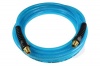 Coilhose Pneumatics PFE40254T Flexeel Reinforced Polyurethane Air Hose, 1/4-Inch ID, 25-Foot Length with (2) 1/4-Inch MPT Reusable Strain Relief Fittings, Transparent Blue