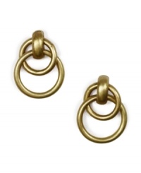 Knock on fashion's door with these twisted hoop earrings from Jones New York, in gold-plated mixed metal. Approximate drop: 3/4 inch. Knock on fashion's door with these twisted hoop earrings from Jones New York, in gold-plated mixed metal. Approximate drop: 3/4 inch.