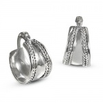 CleverEve Designer Series Native Inspired Exotic Bali Silver Earrings w/ Braids Pattern CleverEve Designer Series Native Inspired Exotic Bali Silver Earrings w/ Braids Pattern