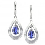 CleverEve Designer Series Sterling Silver Pear Shaped Earrings w/ 9 mm Genuine Pear Cut Iolite Center Stones CleverEve Designer Series Sterling Silver Pear Shaped Earrings w/ 9 mm Genuine Pear Cut Iolite Center Stones